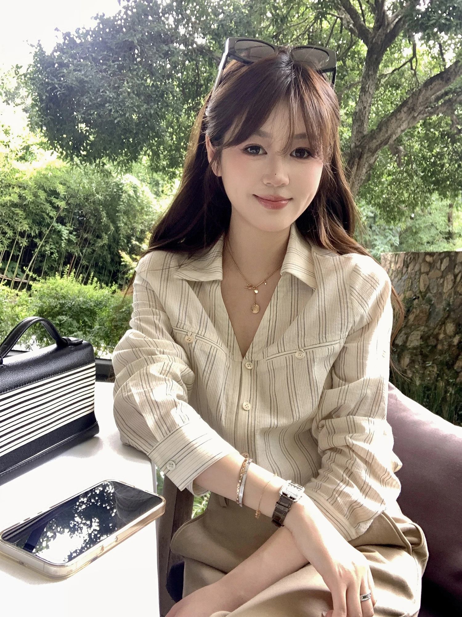 AHY 100% Cotton Long Sleeve Shirt Casual Collar Scissors Collar Striped Women's Comfortable Breathable New Arrival
AHY 100% Cotton Long Sleeve Shirt Casual Collar Scissors Collar Striped Women's Comfortable Breathable New Arrival