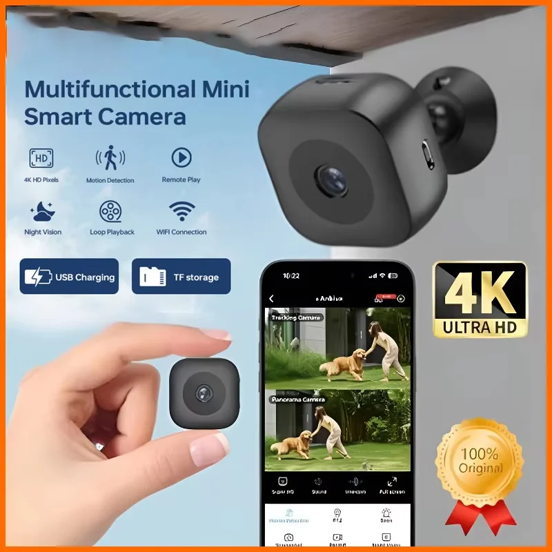Мини-камера безопасности 4K, полноцветная камера ночного видения, Wi-Fi монитор высокой четкости, водонепроницаемое наблюдение с обнаружением движения
Мини-камера безопасности 4K, полноцветная камера ночного видения, Wi-Fi монитор высокой четкости, водонепроницаемое наблюдение с обнаружением движения