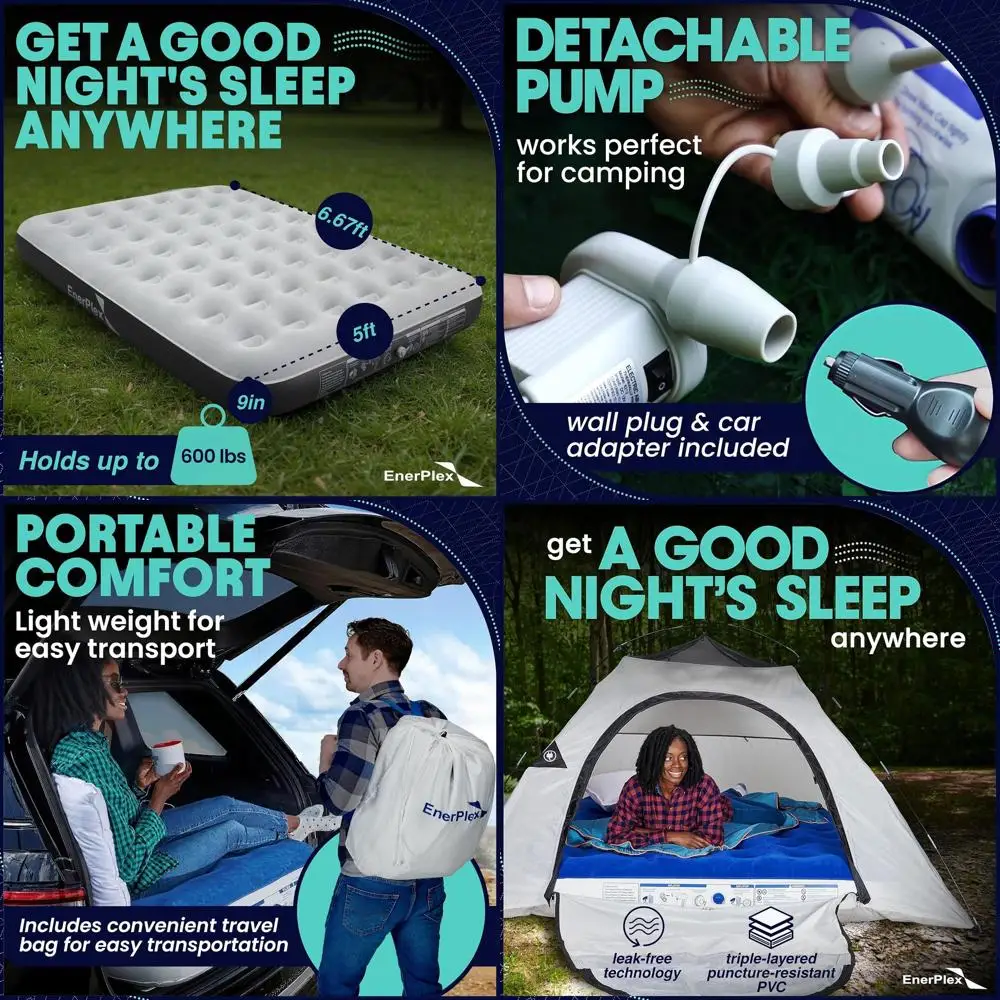 Портативный надувной матрас размера «queen-size» с насосом, серый — идеально подходит для кемпинга, путешествий и гостей на ночь
Портативный надувной матрас размера «queen-size» с насосом, серый — идеально подходит для кемпинга, путешествий и гостей на ночь
