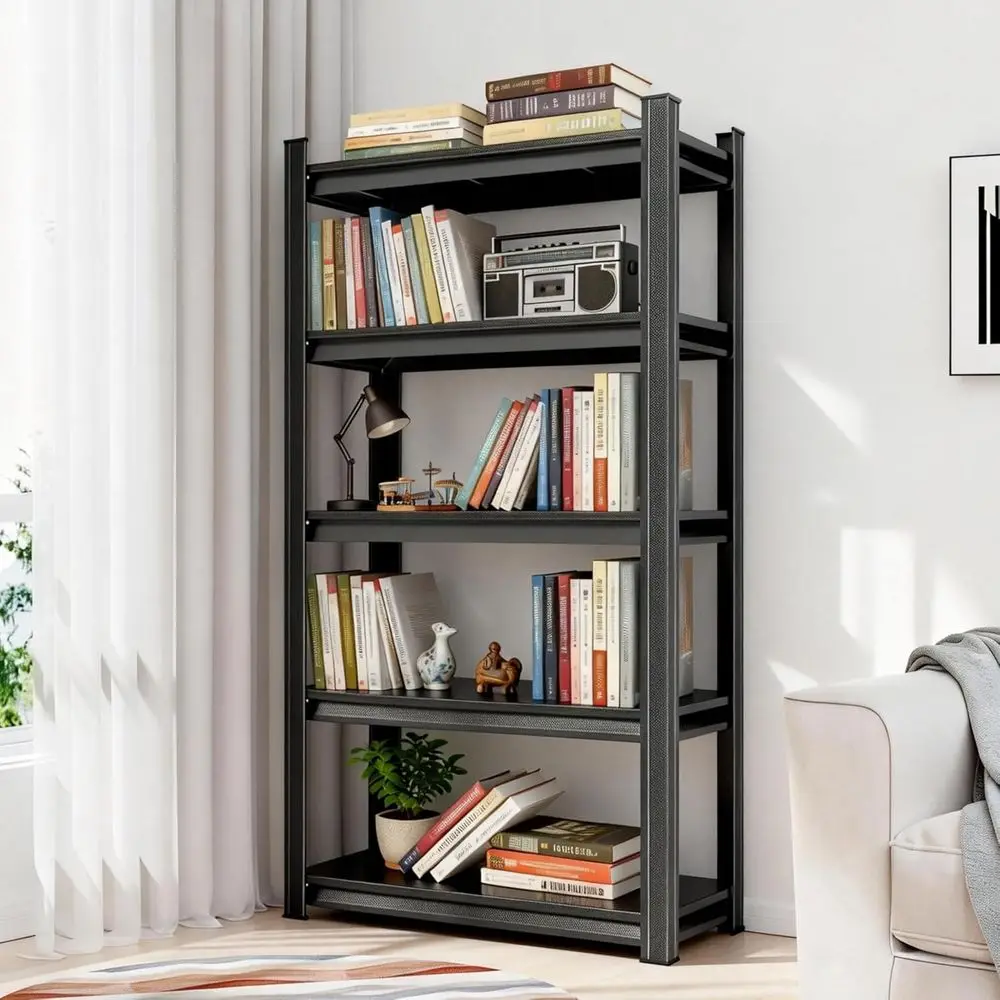 Book Shel 5-Tier Adjustable Industrial, Tall Bookshelves Storage 250Lbs, Black Metal or Oice & ry (77.4" H * 39.3" W * 17.7" D)
Book Shel 5-Tier Adjustable Industrial, Tall Bookshelves Storage 250Lbs, Black Metal or Oice & ry (77.4" H * 39.3" W * 17.7" D)