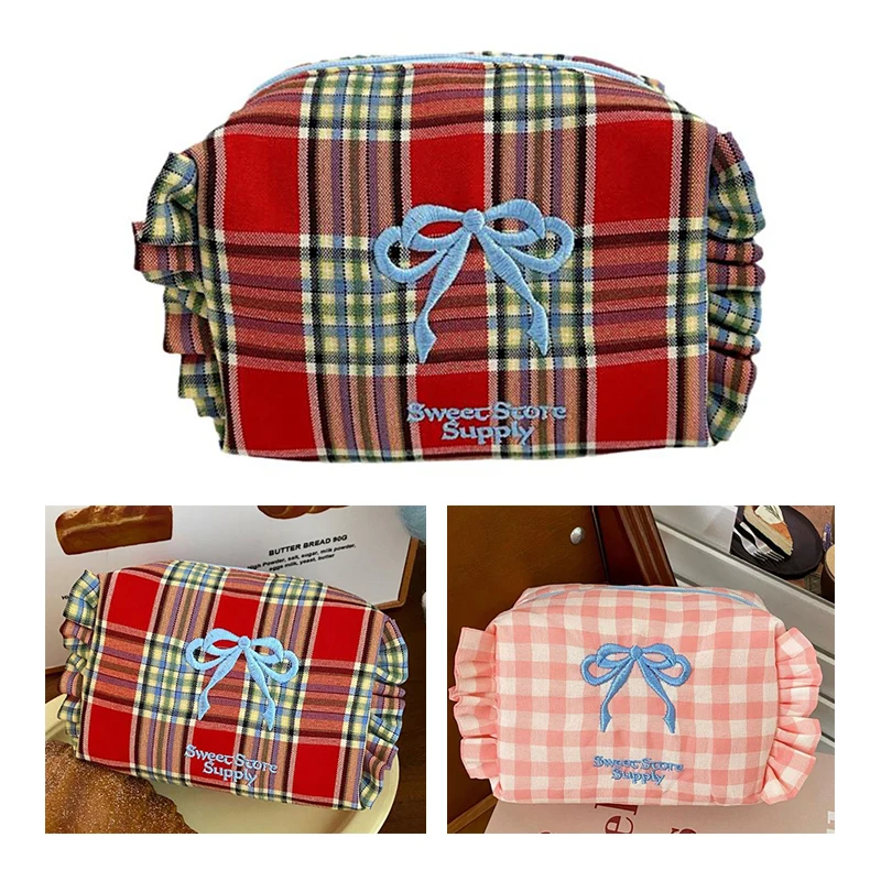 Trendy Plaid Bow Ruffles Large Capacity Cosmetic Bags Multipurpose Coin Purse Pencil Case Travel Portable Storage Bags Gifts
Trendy Plaid Bow Ruffles Large Capacity Cosmetic Bags Multipurpose Coin Purse Pencil Case Travel Portable Storage Bags Gifts