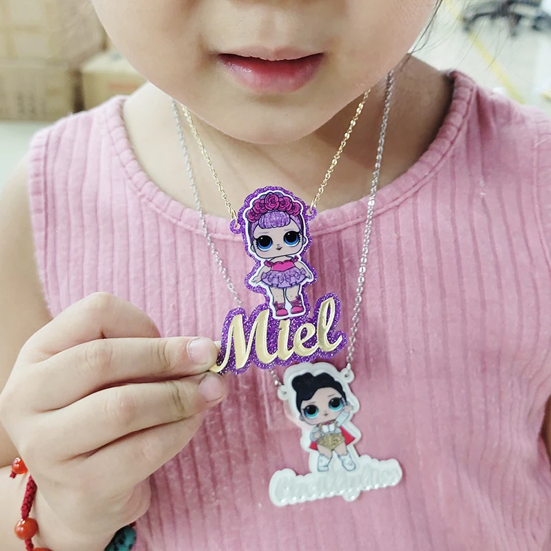GoldButterfly Trendy Cute Personlized Nameplate Necklace Acrylic Cartoon Character Custom Name Necklace For Children's Cute Gift
GoldButterfly Trendy Cute Personlized Nameplate Necklace Acrylic Cartoon Character Custom Name Necklace For Children's Cute Gift