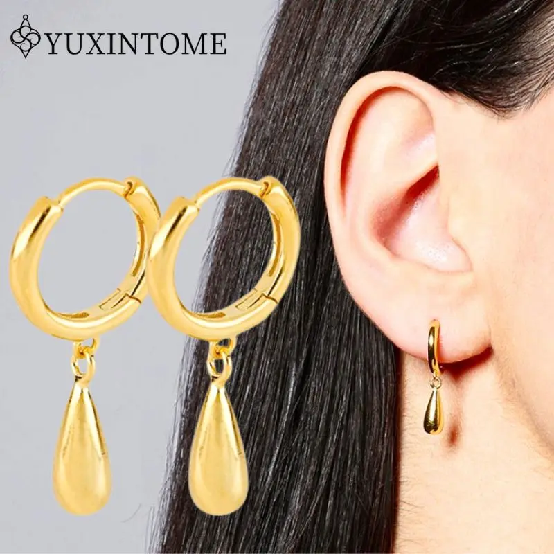 YUXINTOME 925 Silver Needle Smooth Water Drop Hoop Pendant Earrings Minimalist Vintage earrings Jewelry For Women Gifts
YUXINTOME 925 Silver Needle Smooth Water Drop Hoop Pendant Earrings Minimalist Vintage earrings Jewelry For Women Gifts