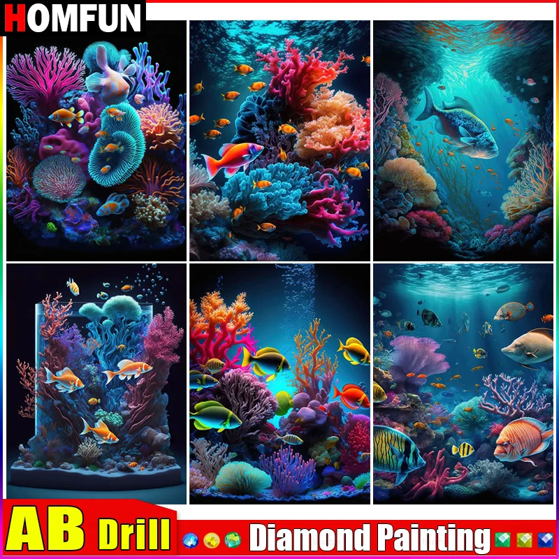 HOMFUN AB 5D DIY Diamond Embroidery Full Display "Fish Underwater Scenery" Diamond Painting Square/Round Rhinestones Decor Art
HOMFUN AB 5D DIY Diamond Embroidery Full Display "Fish Underwater Scenery" Diamond Painting Square/Round Rhinestones Decor Art