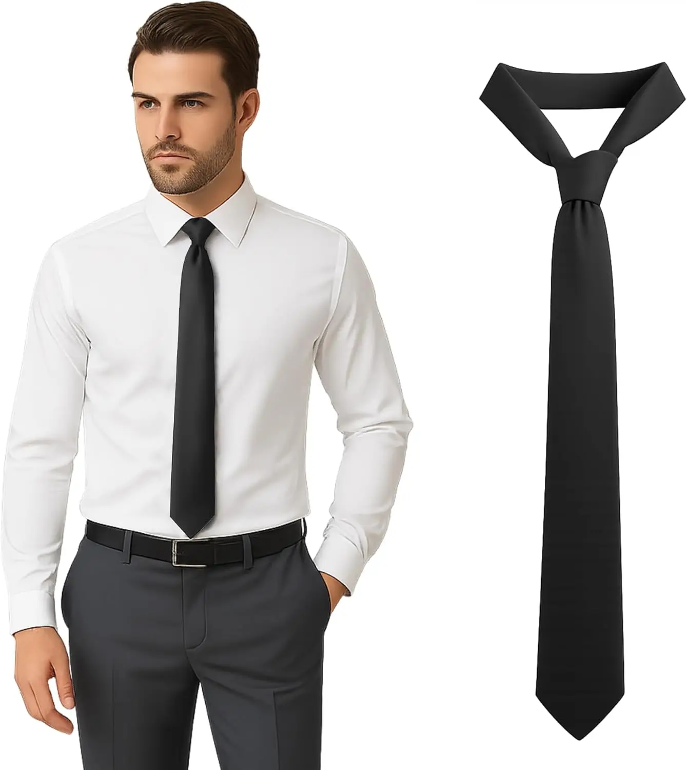Solid Color Adjustable Necktie for Men, Business & Wedding
Solid Color Adjustable Necktie for Men, Business & Wedding