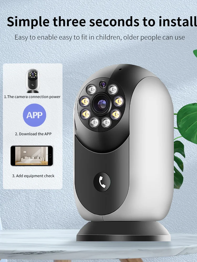 2MP 1080P 390Eyes APP 2.4G&5G WIFI Wireless PTZ IP Dome Camera AI Face Full Color One Key Call Home Security CCTV Baby Monitor
2MP 1080P 390Eyes APP 2.4G&5G WIFI Wireless PTZ IP Dome Camera AI Face Full Color One Key Call Home Security CCTV Baby Monitor