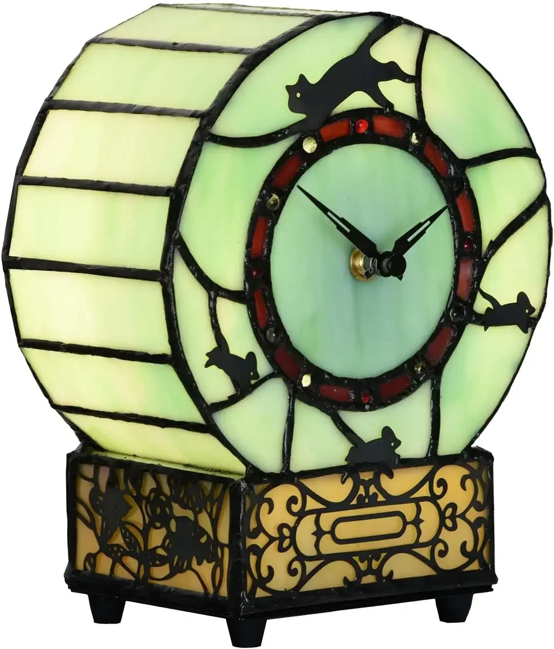 L10970 Cat and Mouse Tiffany Style Stained Glass Desk Clock Table Lamp for Home Decor (Green)
L10970 Cat and Mouse Tiffany Style Stained Glass Desk Clock Table Lamp for Home Decor (Green)