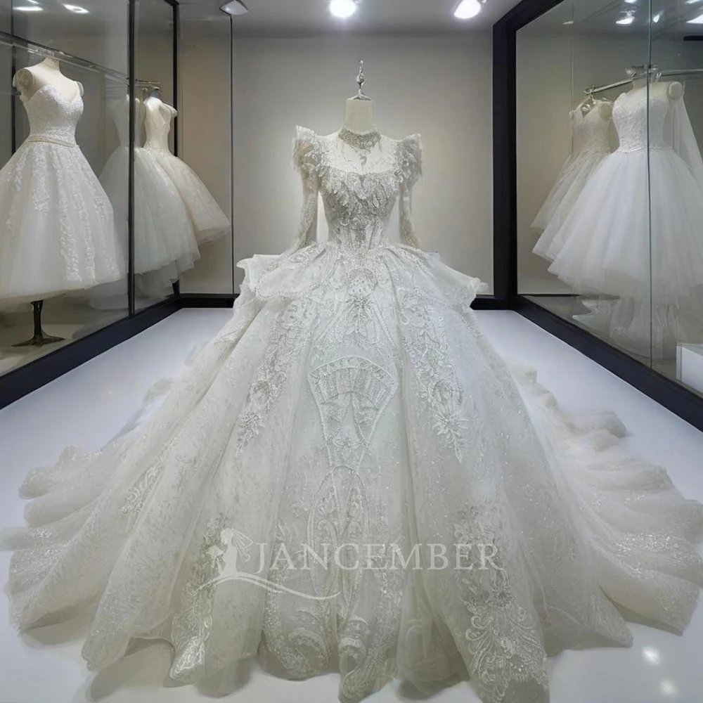 Свадебное платье по индивидуальному заказу для невесты, бальное платье из органзы, свадебные платья с овальным вырезом для женщин, расшитое бисером на шнуровке DW0029 Robe De Mariée 
Свадебное платье по индивидуальному заказу для невесты, бальное платье из органзы, свадебные платья с овальным вырезом для женщин, расшитое бисером на шнуровке DW0029 Robe De Mariée