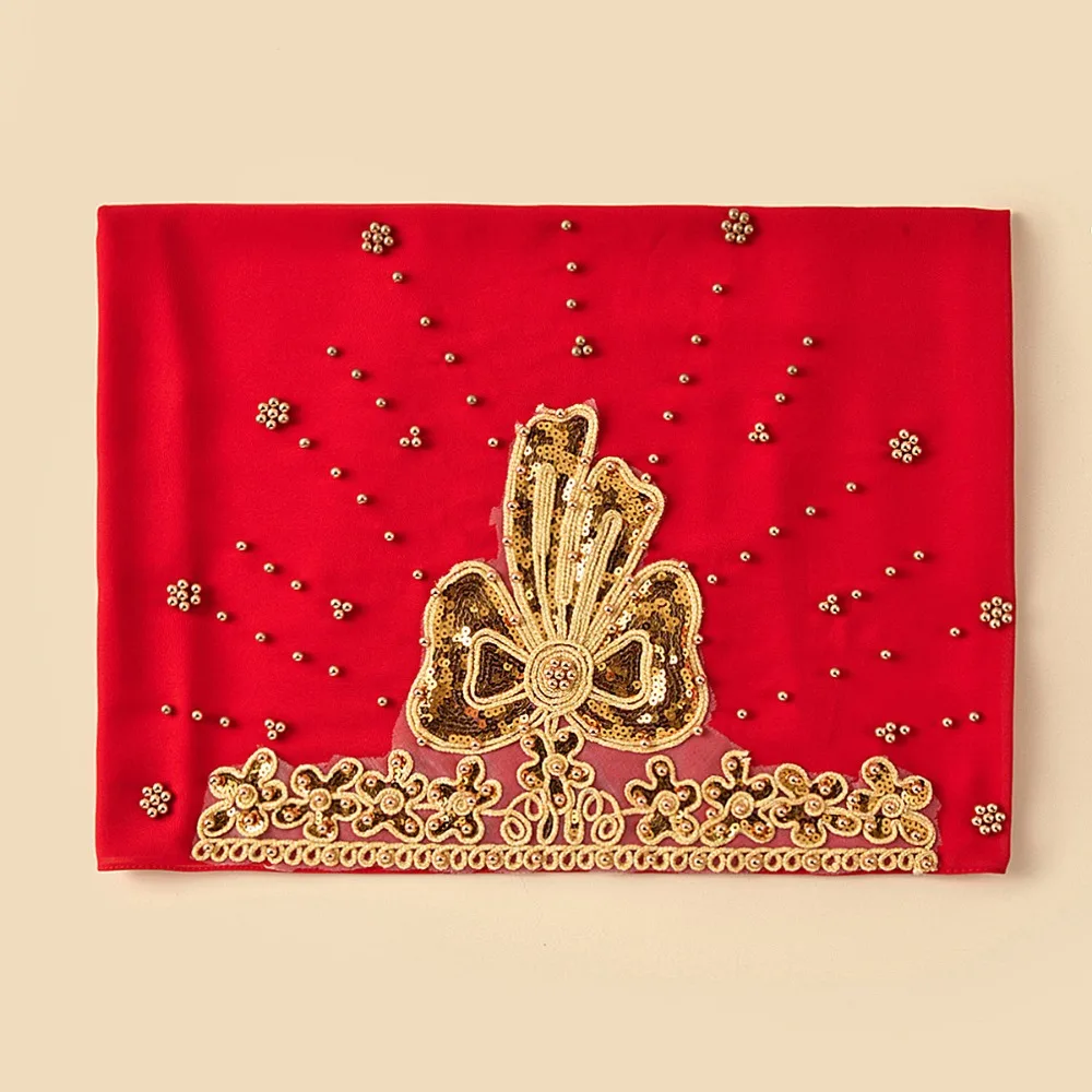 170×70cm Chiffon Hijab Scarf Silk Chiffon Thin Pearl Hijab Scarf Long Length Gold Beads Embroidery Gold Beads Scarf for Women
170×70cm Chiffon Hijab Scarf Silk Chiffon Thin Pearl Hijab Scarf Long Length Gold Beads Embroidery Gold Beads Scarf for Women
