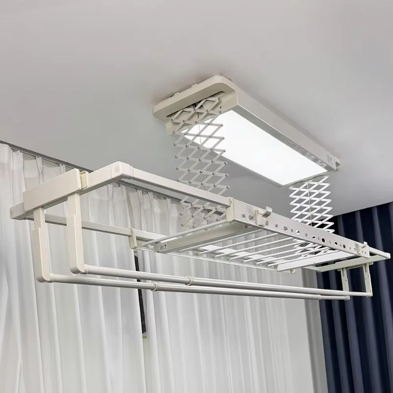 Rotatable rod LED heating foldable electric drying rack with remote control, suitable for balcony ceiling installation
Rotatable rod LED heating foldable electric drying rack with remote control, suitable for balcony ceiling installation