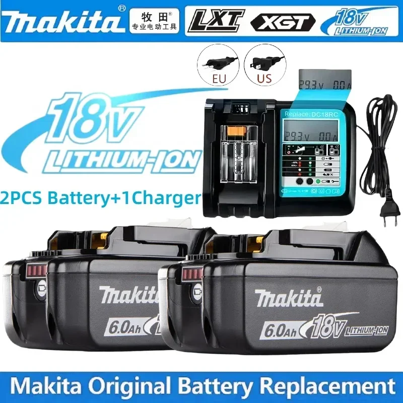 18V 6.0Ah original for Makita battery, 18650 rechargeable lithium battery, replaceable BL1850B BL1860B LXT400, with 3Acharger
18V 6.0Ah original for Makita battery, 18650 rechargeable lithium battery, replaceable BL1850B BL1860B LXT400, with 3Acharger