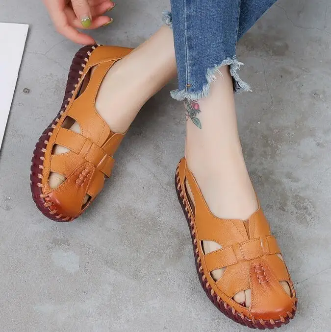Genuine Leather Sandals Comfortable Soft Bottom Anti-Slip Flat Bottom for Middle-Aged And Elderly Women Summer Footwear
Genuine Leather Sandals Comfortable Soft Bottom Anti-Slip Flat Bottom for Middle-Aged And Elderly Women Summer Footwear
