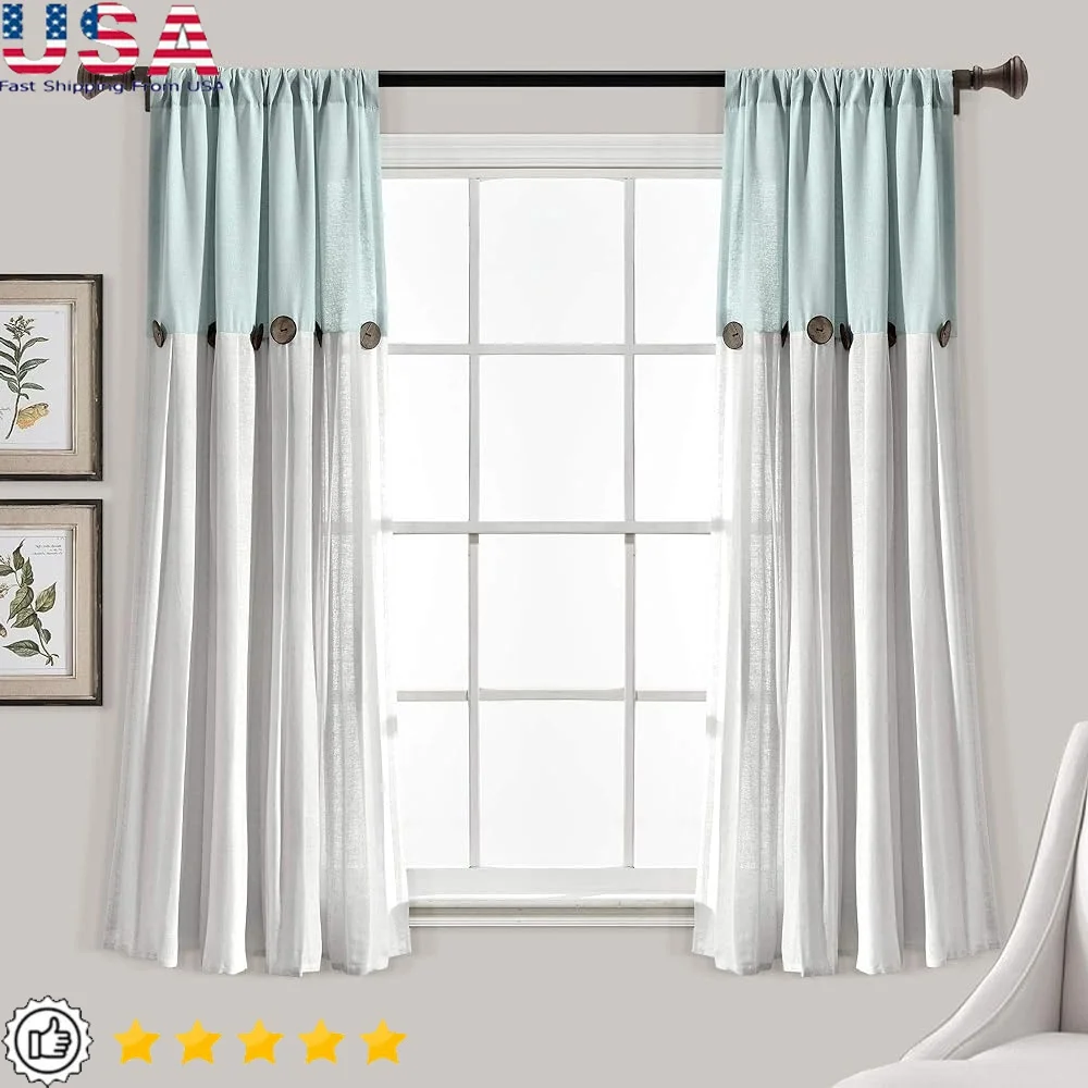 Linen Button Window Curtain Panel Single Rustic Farmhouse Home Decor Light Filtering Privacy 40x63 Easy Care Installation
Linen Button Window Curtain Panel Single Rustic Farmhouse Home Decor Light Filtering Privacy 40x63 Easy Care Installation