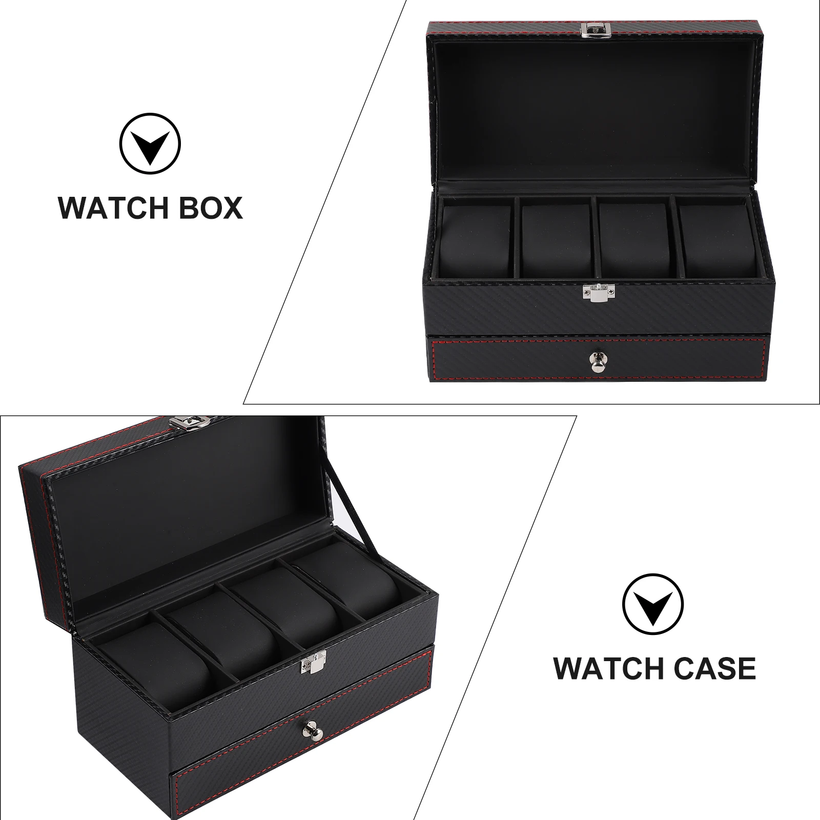 Jewelry Box Watch Display Storage Case Holder PU Bracelet Necklace Organizer Wooden Material Gifts Packaging Decor
Jewelry Box Watch Display Storage Case Holder PU Bracelet Necklace Organizer Wooden Material Gifts Packaging Decor