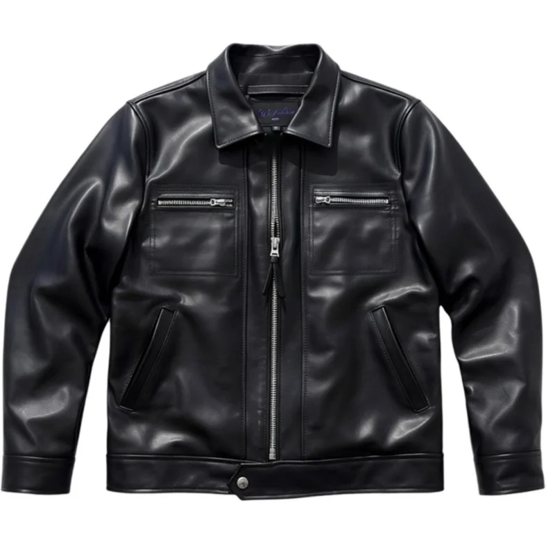 Black Autumn Leather Jacket Men Casual Style Plus Size 5XL Genuine Natural Cowhide Turn-Down Collar Slim Fit Leather Coat
Black Autumn Leather Jacket Men Casual Style Plus Size 5XL Genuine Natural Cowhide Turn-Down Collar Slim Fit Leather Coat