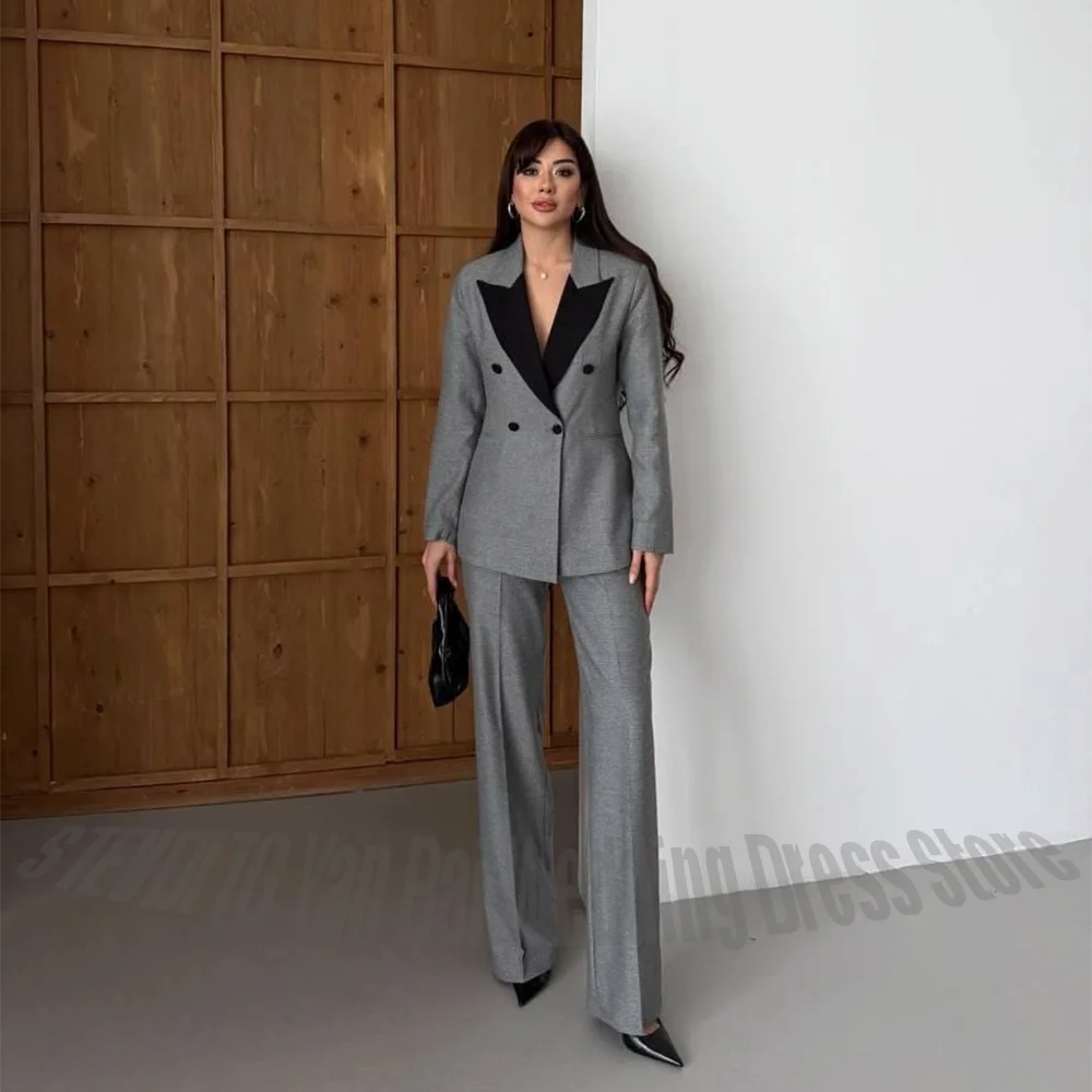 Grey Women Suit 2 Pieces Peaked Lapel Straight Fit Formal Business Outfit for Office Work Wedding Guest Party Streetwear Fashion
Grey Women Suit 2 Pieces Peaked Lapel Straight Fit Formal Business Outfit for Office Work Wedding Guest Party Streetwear Fashion