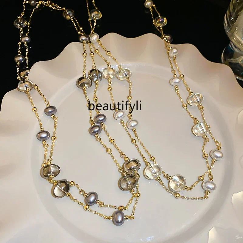 Long pearl sweater chain light luxury decorative necklace accessories women wear collarbone chain in autumn and winterHY
Long pearl sweater chain light luxury decorative necklace accessories women wear collarbone chain in autumn and winterHY