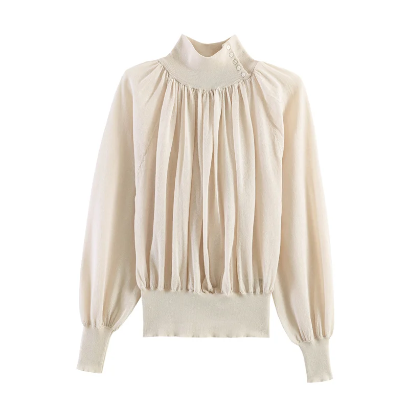 New Knit Patchwork Draped Shirt, Fashionable and Versatile
New Knit Patchwork Draped Shirt, Fashionable and Versatile