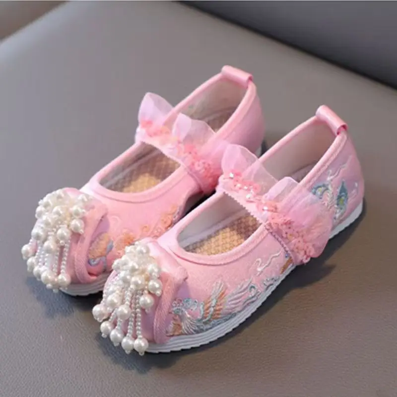 Girls String Bead Tassel Embroidered Hanfu Shoes Ethnic Style Spring Summer New Shallow slip On Cloth Shoes Princess Shoes
Girls String Bead Tassel Embroidered Hanfu Shoes Ethnic Style Spring Summer New Shallow slip On Cloth Shoes Princess Shoes