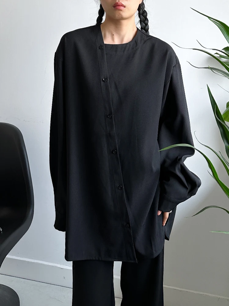 Casual Loose Long Sleeve Shirt Irregular Asymmetrical Button Design Dark Series Men Women Shirt Comfortable Regular Fit Shirt
Casual Loose Long Sleeve Shirt Irregular Asymmetrical Button Design Dark Series Men Women Shirt Comfortable Regular Fit Shirt