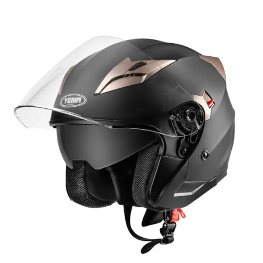 Open Face Motorcycle Helmets DOT Approved 3/4 Moped Helmet Dual Visor Quick Release Buckle Helmets for Adults Motorcycle Men Wo
Open Face Motorcycle Helmets DOT Approved 3/4 Moped Helmet Dual Visor Quick Release Buckle Helmets for Adults Motorcycle Men Wo