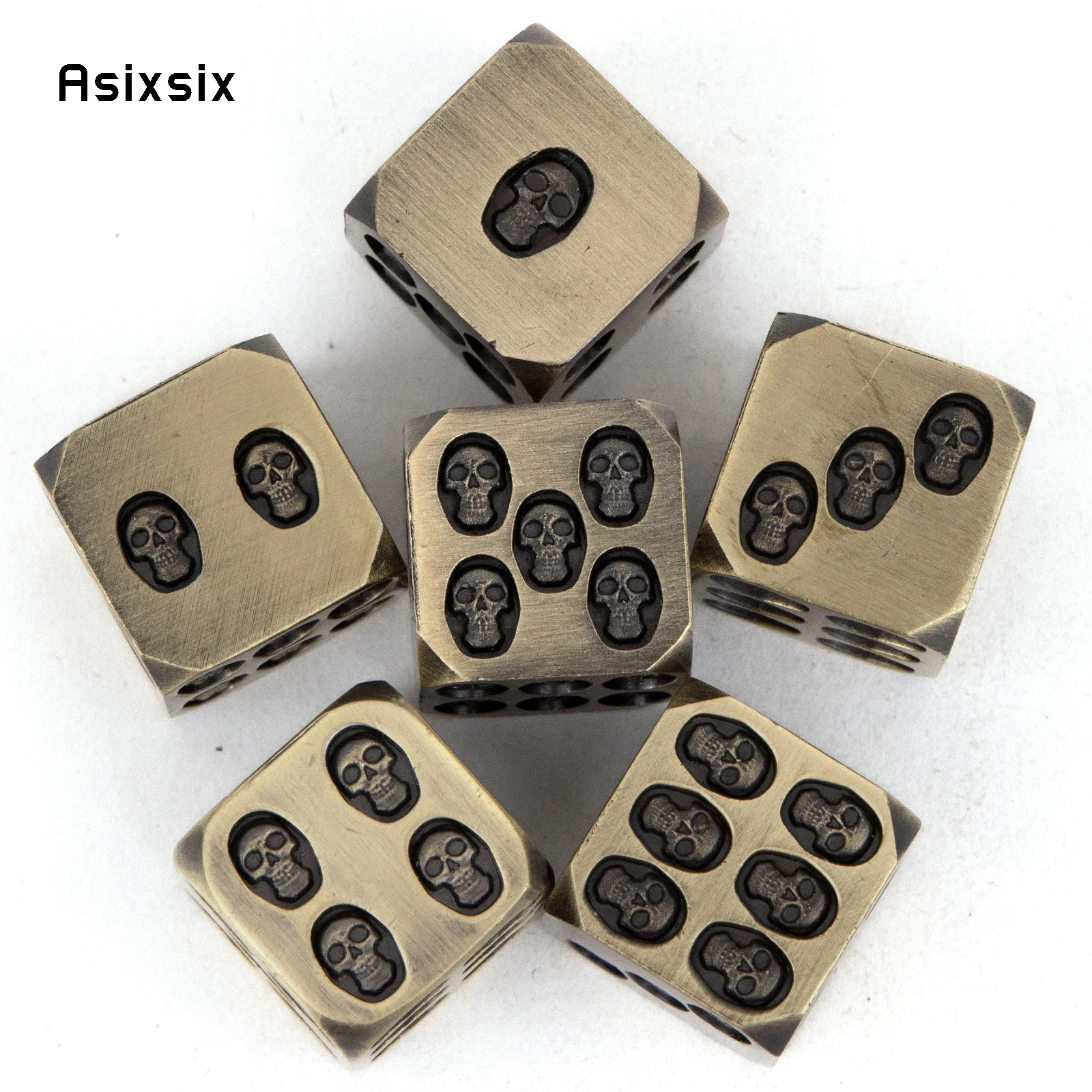 6 Pcs Yellow Skull Metal Dice Solid Metal Polyhedral Dice Set Suitable for Role-Playing RPG Board Game Card Game
6 Pcs Yellow Skull Metal Dice Solid Metal Polyhedral Dice Set Suitable for Role-Playing RPG Board Game Card Game