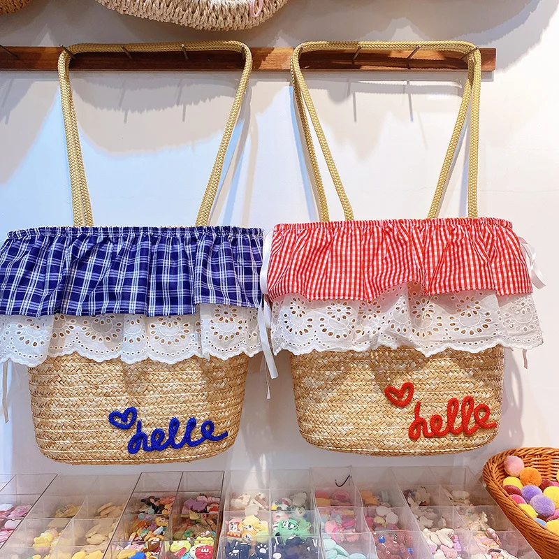 Custom-Monogrammed Korean-Style Lace Handbag, Matching Parent-Child Straw Bags, Unique Design Vacation Beach Tote Bags
Custom-Monogrammed Korean-Style Lace Handbag, Matching Parent-Child Straw Bags, Unique Design Vacation Beach Tote Bags