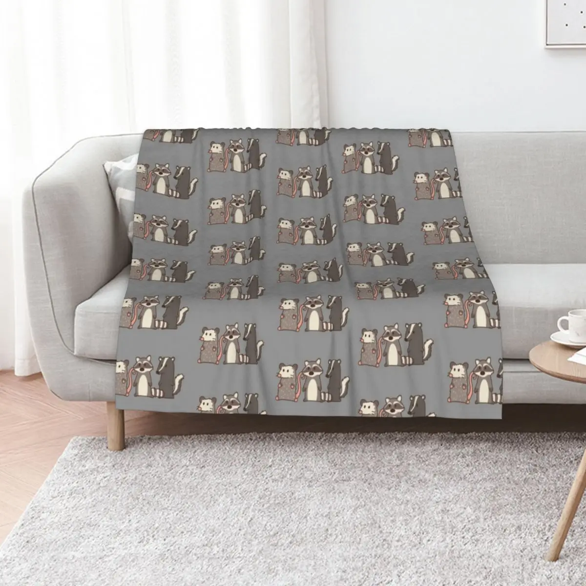 raccoon, opossum & skunk woodland friends Throw Blanket Travel Size Cozy Blanket for Plane Train
raccoon, opossum & skunk woodland friends Throw Blanket Travel Size Cozy Blanket for Plane Train