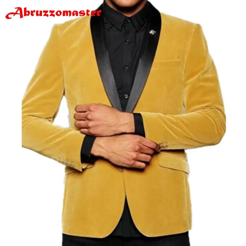 Yellow Velvet Tuxedo Coat Men's Suit Velvet Wedding Suits Jacket And Black Pants Prom Suits Groomsman Suit VelvetSuit jacket
Yellow Velvet Tuxedo Coat Men's Suit Velvet Wedding Suits Jacket And Black Pants Prom Suits Groomsman Suit VelvetSuit jacket