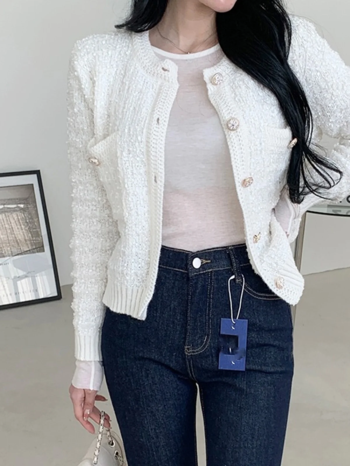 Мягкий уютный вязаный свитер-кардиган с круглым вырезом для женщин, осенне-зимний, модный, корейский стиль, свободный крой, с длинными рукавами, топ
Мягкий уютный вязаный свитер-кардиган с круглым вырезом для женщин, осенне-зимний, модный, корейский стиль, свободный крой, с длинными рукавами, топ