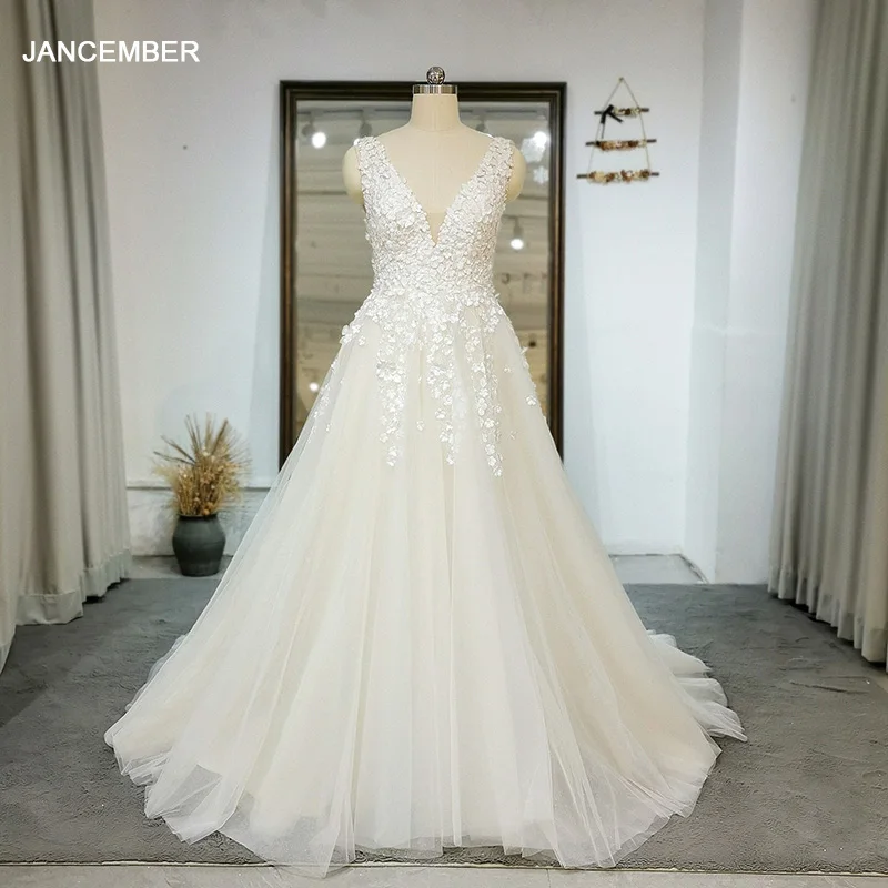 Customized Elegant Deep V-Neck Appliques Wedding Dresses A-Line Beach Bridal Gowns Backless Zipper Boho Vestido De Novia QW01310
Customized Elegant Deep V-Neck Appliques Wedding Dresses A-Line Beach Bridal Gowns Backless Zipper Boho Vestido De Novia QW01310