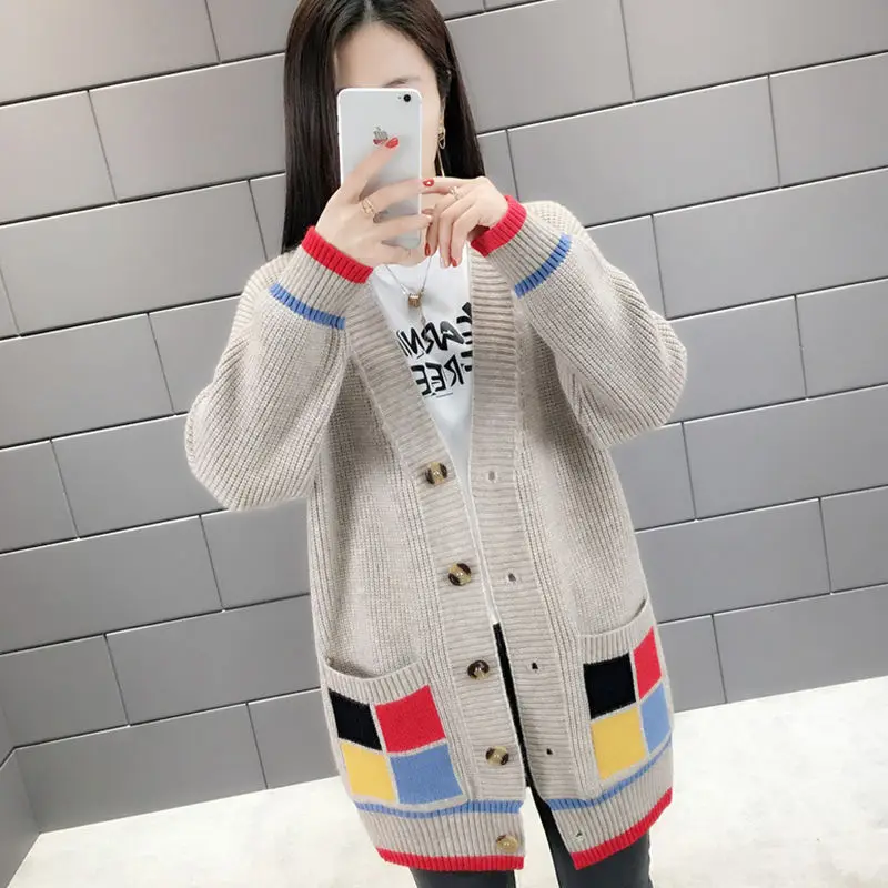Fashion Spliced Color Pockets Loose Cardigan Sweaters Female Clothing 2023 Autumn Winter New Oversized Knitted Casual Tops
Fashion Spliced Color Pockets Loose Cardigan Sweaters Female Clothing 2023 Autumn Winter New Oversized Knitted Casual Tops