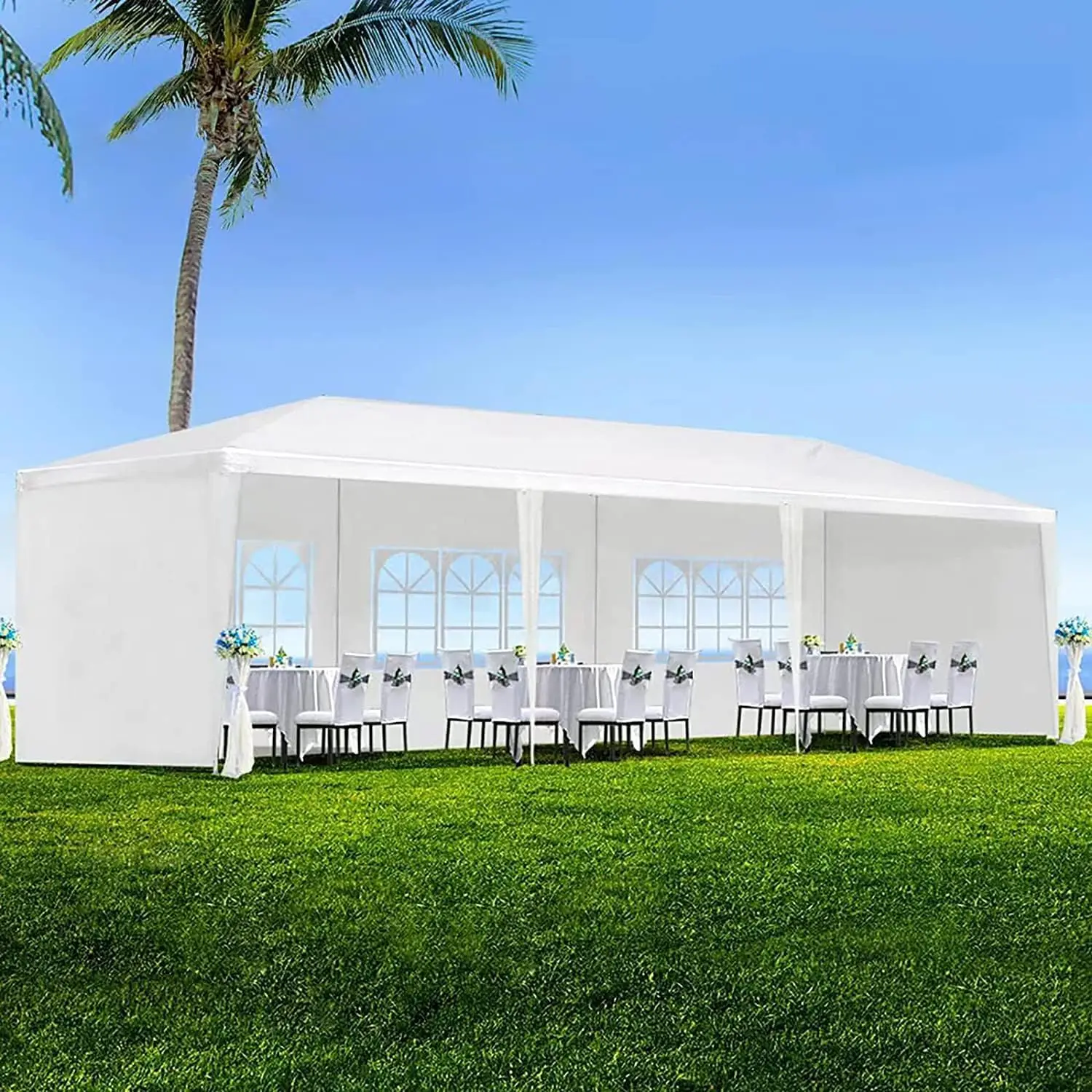 10'x30 'Вечерние палатка, наружные палатки для вечеринок, выпускного, свадьбы и дня рождения, большая палатка с 5 съемными боковыми стенками
10'x30 'Вечерние палатка, наружные палатки для вечеринок, выпускного, свадьбы и дня рождения, большая палатка с 5 съемными боковыми стенками