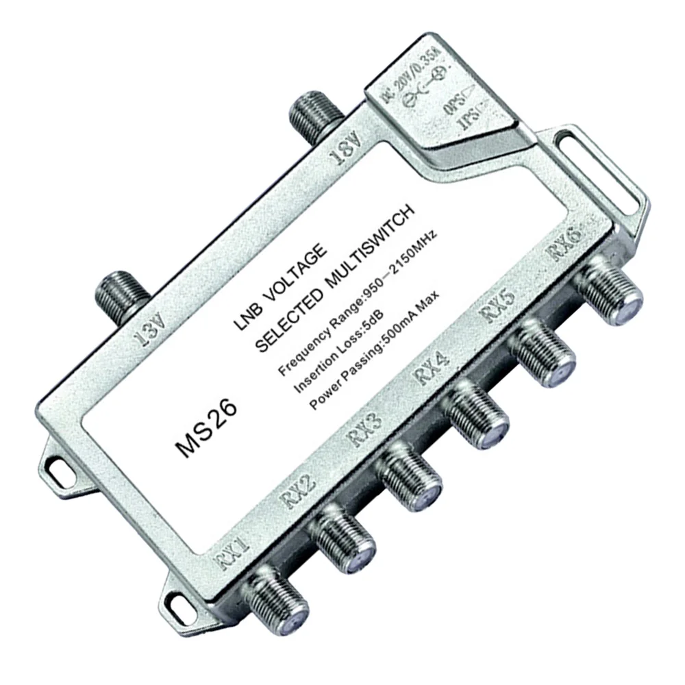 2 In 6 Satellite Multiswitch Antenna Cable 2 Input 6 Output Zinc Diseqc LNB Power Waterproof Stand-Alone TV Switch 950-2150MHz
2 In 6 Satellite Multiswitch Antenna Cable 2 Input 6 Output Zinc Diseqc LNB Power Waterproof Stand-Alone TV Switch 950-2150MHz