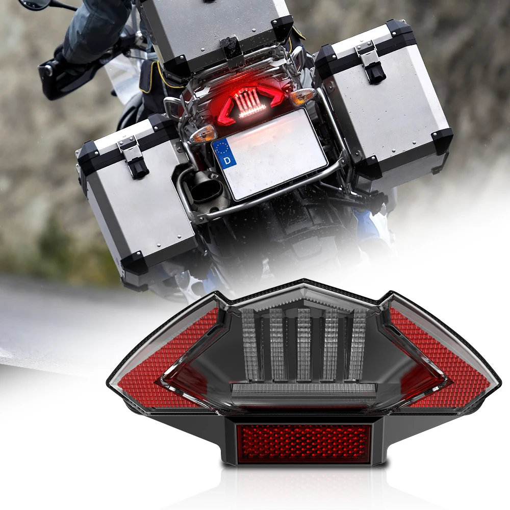 E-mark Approved For BM F650 F800 R1200 GS Led Tail Lights Wtih DRL Turn Signal Brake License Plate Light Motorcycle Rear Light
E-mark Approved For BM F650 F800 R1200 GS Led Tail Lights Wtih DRL Turn Signal Brake License Plate Light Motorcycle Rear Light