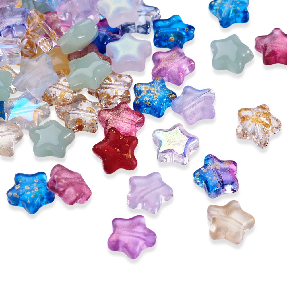 100Pcs 8mm Transparent Spray Painted Glass Star Beads Rainbow Color Loose Spacer Beads For Earrings DIY Jewelry Making Findings
100Pcs 8mm Transparent Spray Painted Glass Star Beads Rainbow Color Loose Spacer Beads For Earrings DIY Jewelry Making Findings