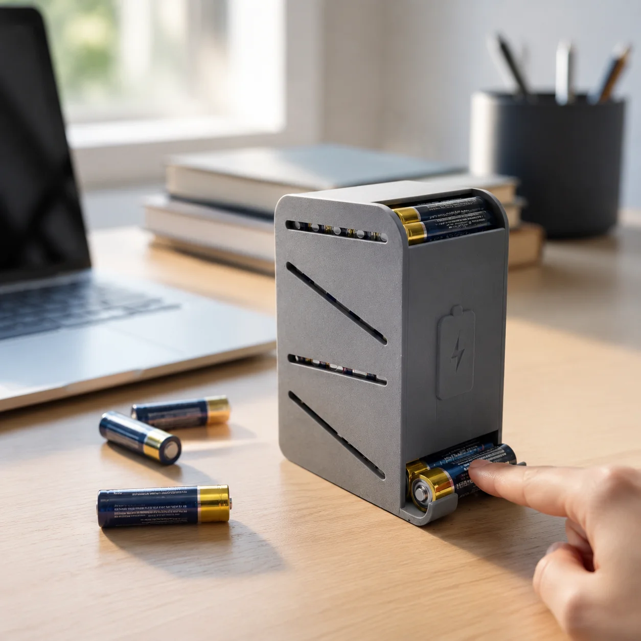 Desktop 3D Printed AA Battery Storage Holder, Durable Compact Battery Organizer Box, Convenient Small Battery Storage Case
Desktop 3D Printed AA Battery Storage Holder, Durable Compact Battery Organizer Box, Convenient Small Battery Storage Case