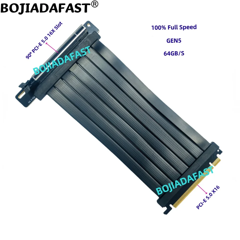90 Degree PCI-E 5.0 16X to X16 GEN5 Graphics Card GPU Riser Extension Cable 20CM 30CM 40CM 50CM 60CM for RTX5070 RTX5080 RTX5090
90 Degree PCI-E 5.0 16X to X16 GEN5 Graphics Card GPU Riser Extension Cable 20CM 30CM 40CM 50CM 60CM for RTX5070 RTX5080 RTX5090