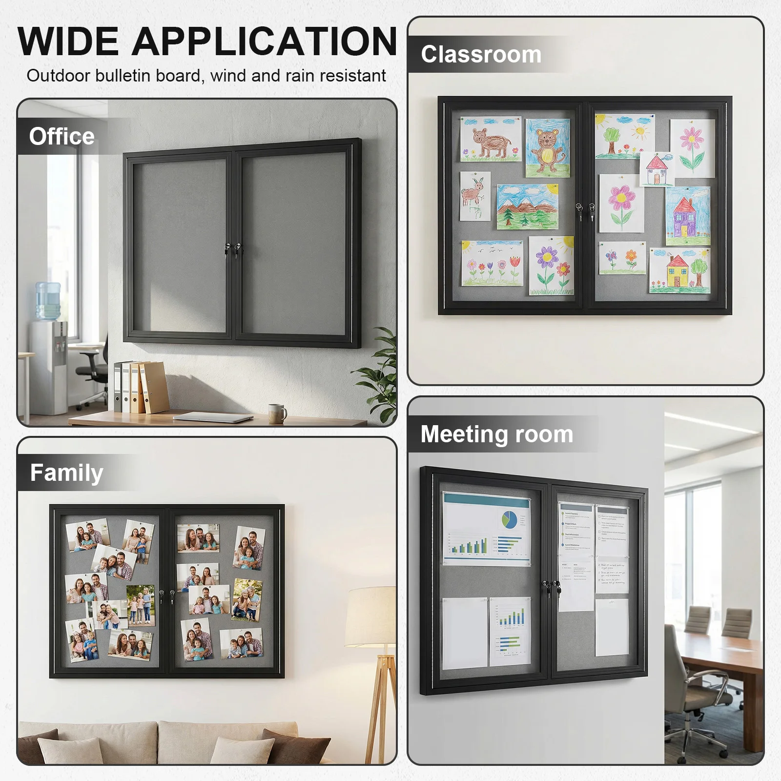 Enclosed Bulletin Board Aluminum Frame Display Case Message Board with Glass Locking Door for School Office Classroom Commercial
Enclosed Bulletin Board Aluminum Frame Display Case Message Board with Glass Locking Door for School Office Classroom Commercial