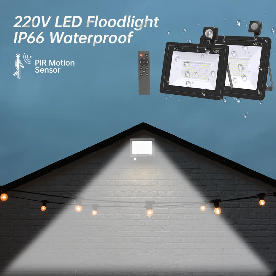 LED Floodlight Motion Sensor AC220V Remote Control 10W 100W Waterproof Outdoor Projector Exterior Spotlight Lamp Wall Reflector
LED Floodlight Motion Sensor AC220V Remote Control 10W 100W Waterproof Outdoor Projector Exterior Spotlight Lamp Wall Reflector