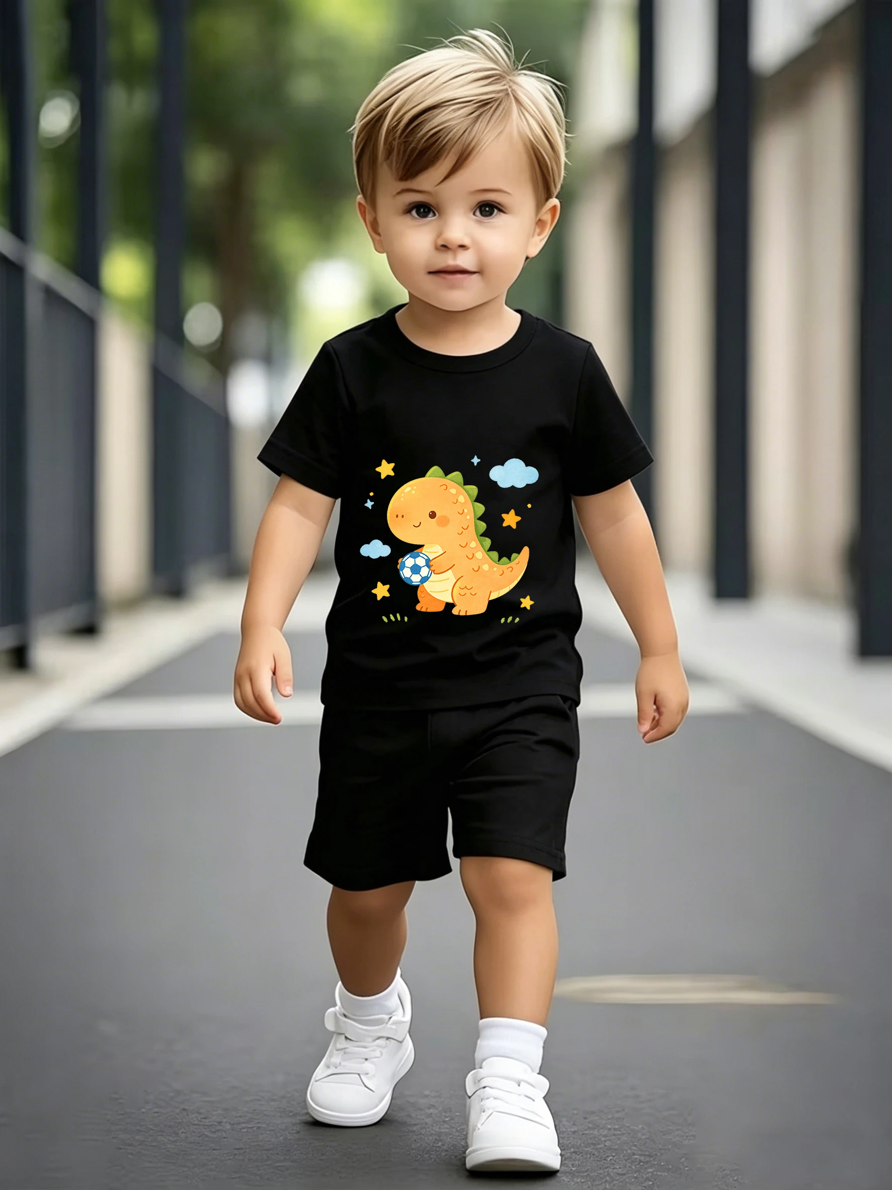 Fun Style Star Cloud Dinosaur Print Short Sleeve Shorts Two Color Set
Fun Style Star Cloud Dinosaur Print Short Sleeve Shorts Two Color Set