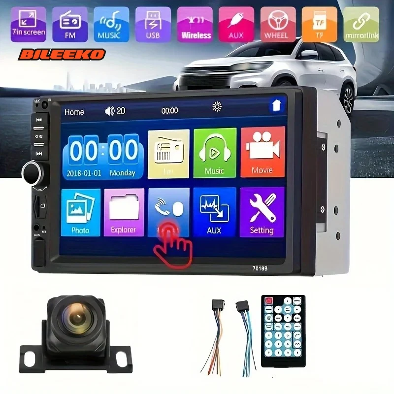 Автомобильная радиостанция Bileeko с 7-дюймовым HD-сенсорным экраном | MP5-плеер с телефонным зеркалом | FM/USB/AUX/BT и громкая связь
Автомобильная радиостанция Bileeko с 7-дюймовым HD-сенсорным экраном | MP5-плеер с телефонным зеркалом | FM/USB/AUX/BT и громкая связь