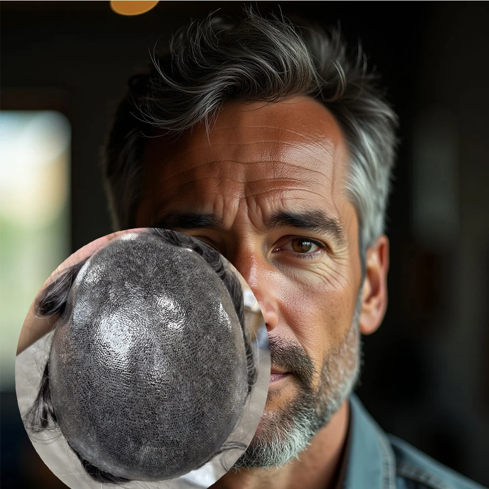 Undetected Natural Hairline Male Real Hairpiece 1b80 1b65 #2 Gray Black Durable Microskin HumanHair Men Unprocess Silicon Toupee
Undetected Natural Hairline Male Real Hairpiece 1b80 1b65 #2 Gray Black Durable Microskin HumanHair Men Unprocess Silicon Toupee