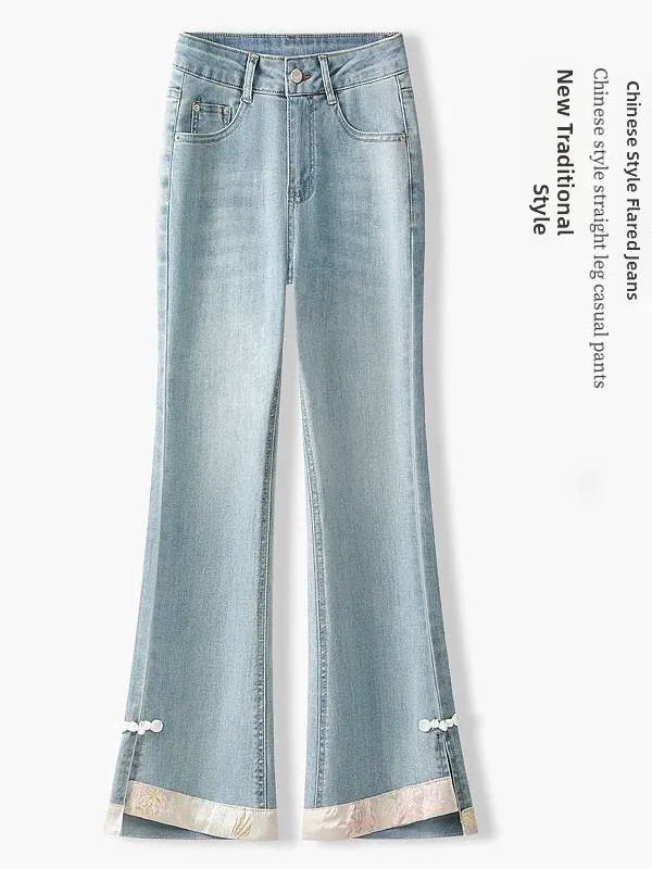 New Chinese Style Slim Flare Denim Jeans Women's Summer 2026 Thin Small Size National Style Nine Points Flare Pants
New Chinese Style Slim Flare Denim Jeans Women's Summer 2026 Thin Small Size National Style Nine Points Flare Pants