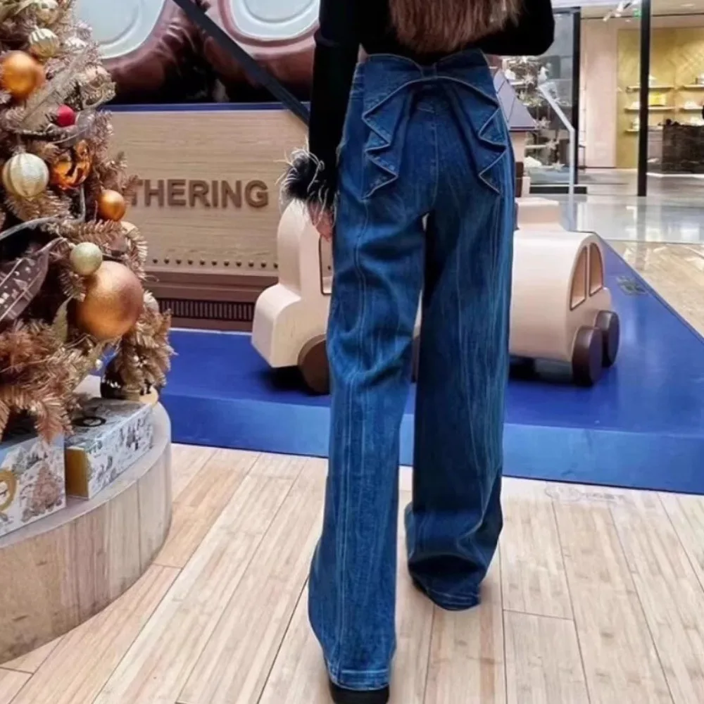 Rear Waist Knot Double Curve Denim Blue Jeans Design Sensation Women's Faion Spring Autumn Winter Korean Sle
Rear Waist Knot Double Curve Denim Blue Jeans Design Sensation Women's Faion Spring Autumn Winter Korean Sle