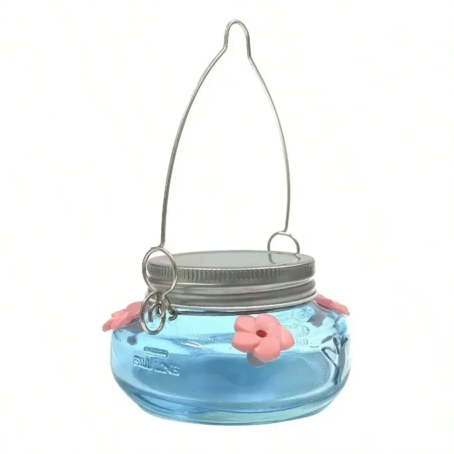 (Pack of 3) Glass Mason Jar Hummingbird Feeder 6 oz, Teal,Dishwasher-safe.
(Pack of 3) Glass Mason Jar Hummingbird Feeder 6 oz, Teal,Dishwasher-safe.