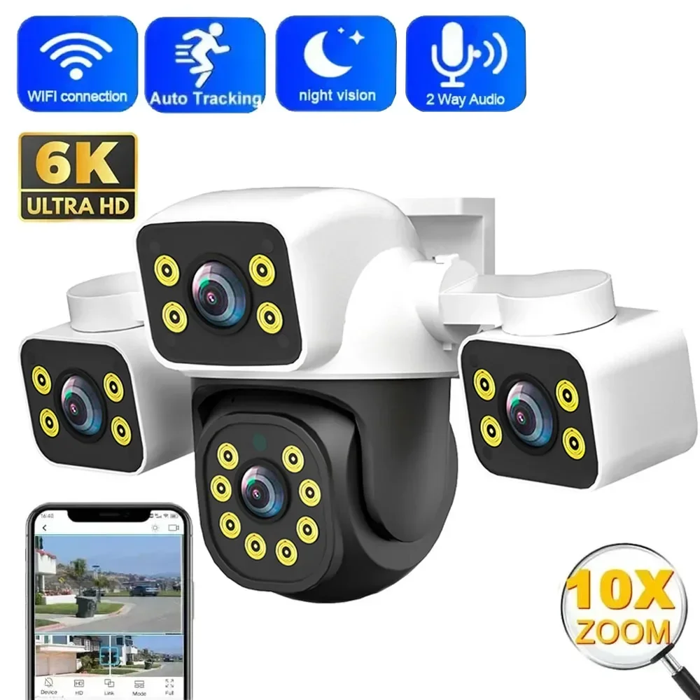 12MP 6K WiFi IP Camera Outdoor Triple Lenses Triple Screens Security Monitor Night Vision Auto Tracking CCTV Surveillance camera
12MP 6K WiFi IP Camera Outdoor Triple Lenses Triple Screens Security Monitor Night Vision Auto Tracking CCTV Surveillance camera
