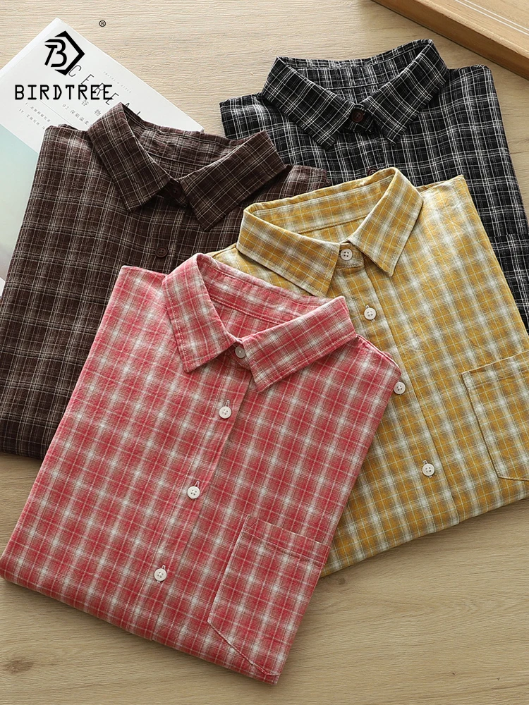 New 2025 Autumn Cotton Long Sleeve Shirt, Women Turn-down Collar Plaid, Mori Girl Fashion OL Comfortable Loose Blouse T58223CC
New 2025 Autumn Cotton Long Sleeve Shirt, Women Turn-down Collar Plaid, Mori Girl Fashion OL Comfortable Loose Blouse T58223CC