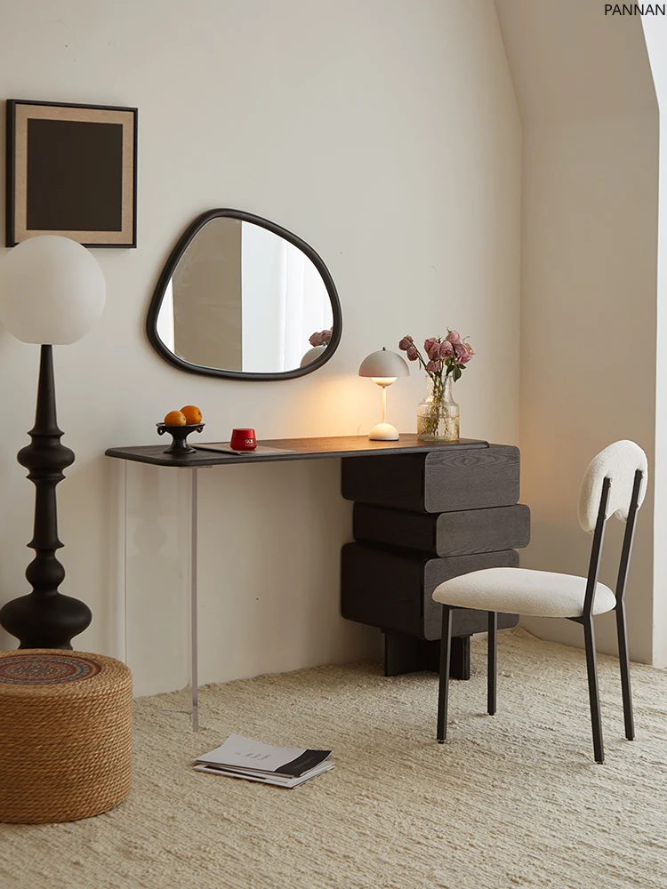 Retro style solid wood dresser retractable bedroom bedside chest walnut makeup table
Retro style solid wood dresser retractable bedroom bedside chest walnut makeup table