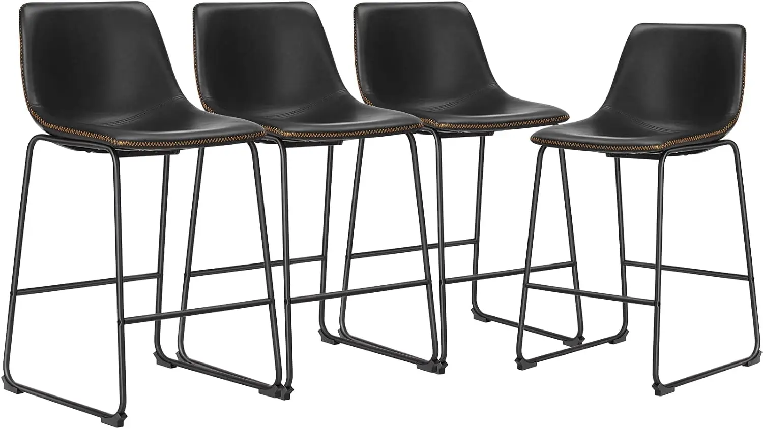 26 H Counter Height Bar Stools Set Of 4, Modern Faux Leather High Barstools With Ba And Metal Leg, Bar Chairs For Kitchen
26 H Counter Height Bar Stools Set Of 4, Modern Faux Leather High Barstools With Ba And Metal Leg, Bar Chairs For Kitchen